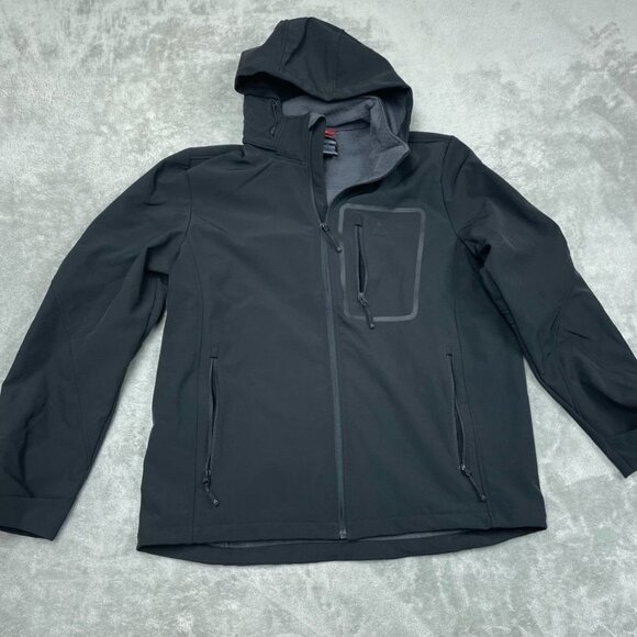 Gerry Mens Black Softshell Hooded Jacket XL Lightweight Outdoor Coat a0877 - Picture 1 of 7